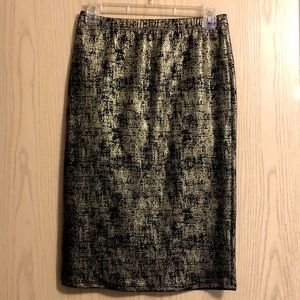 Metallic Gold stretchy pencil skirt